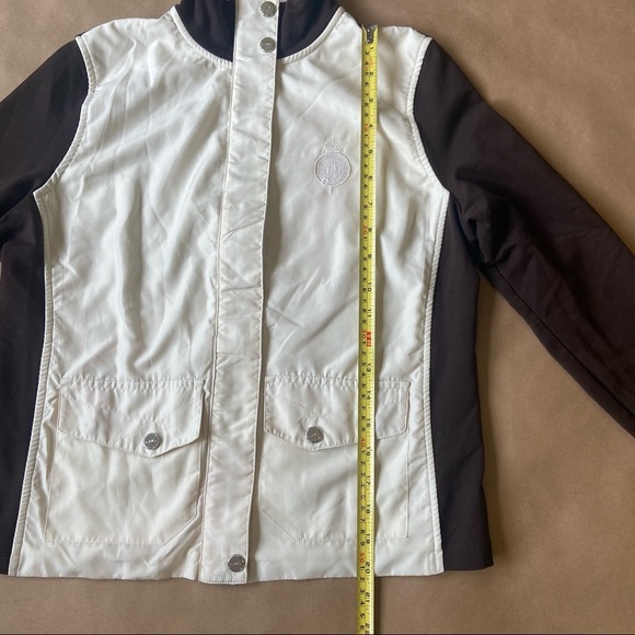 Lauren Ralph Lauren Active Women's Size Petite Med Track Jacket Off White/Brown - Picture 13 of 15